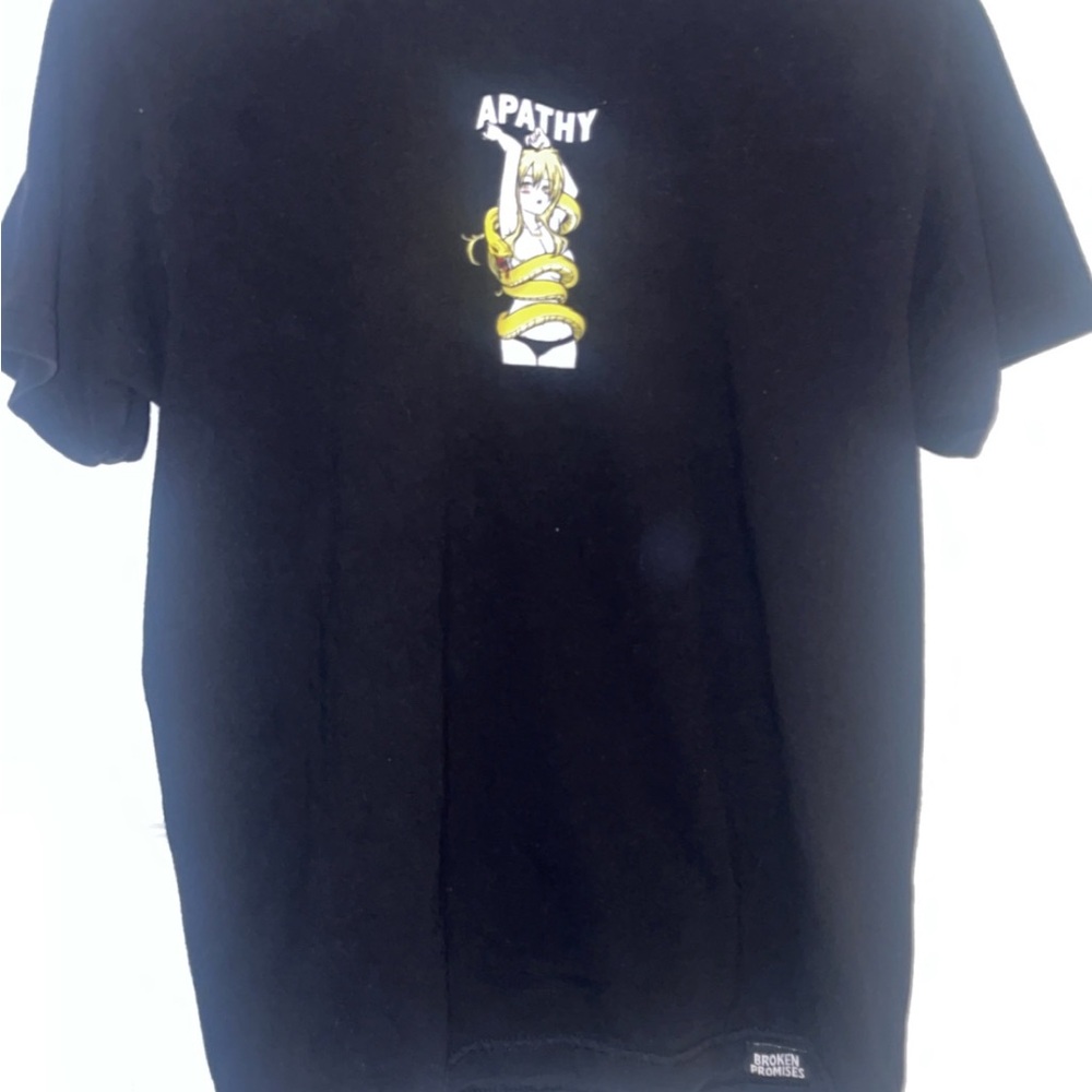 Black Graphic T-Shirt with Apathy Design